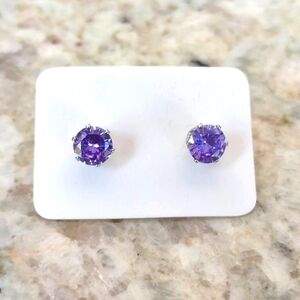 5/$25 PURPLE Rhinestone earrings Crystal AMETHYST GEM  REDUCED